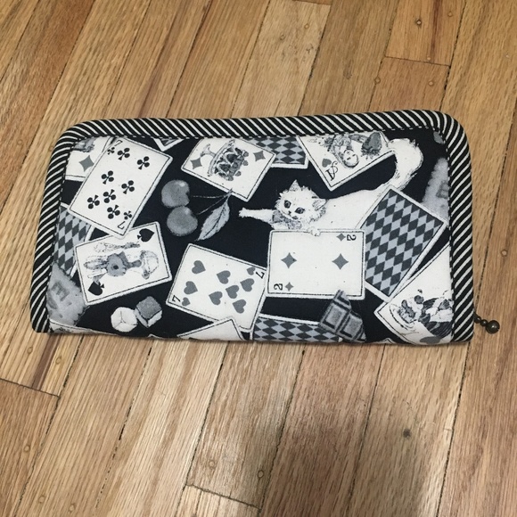 Fabric Wallet in Black and White - Picture 1 of 3